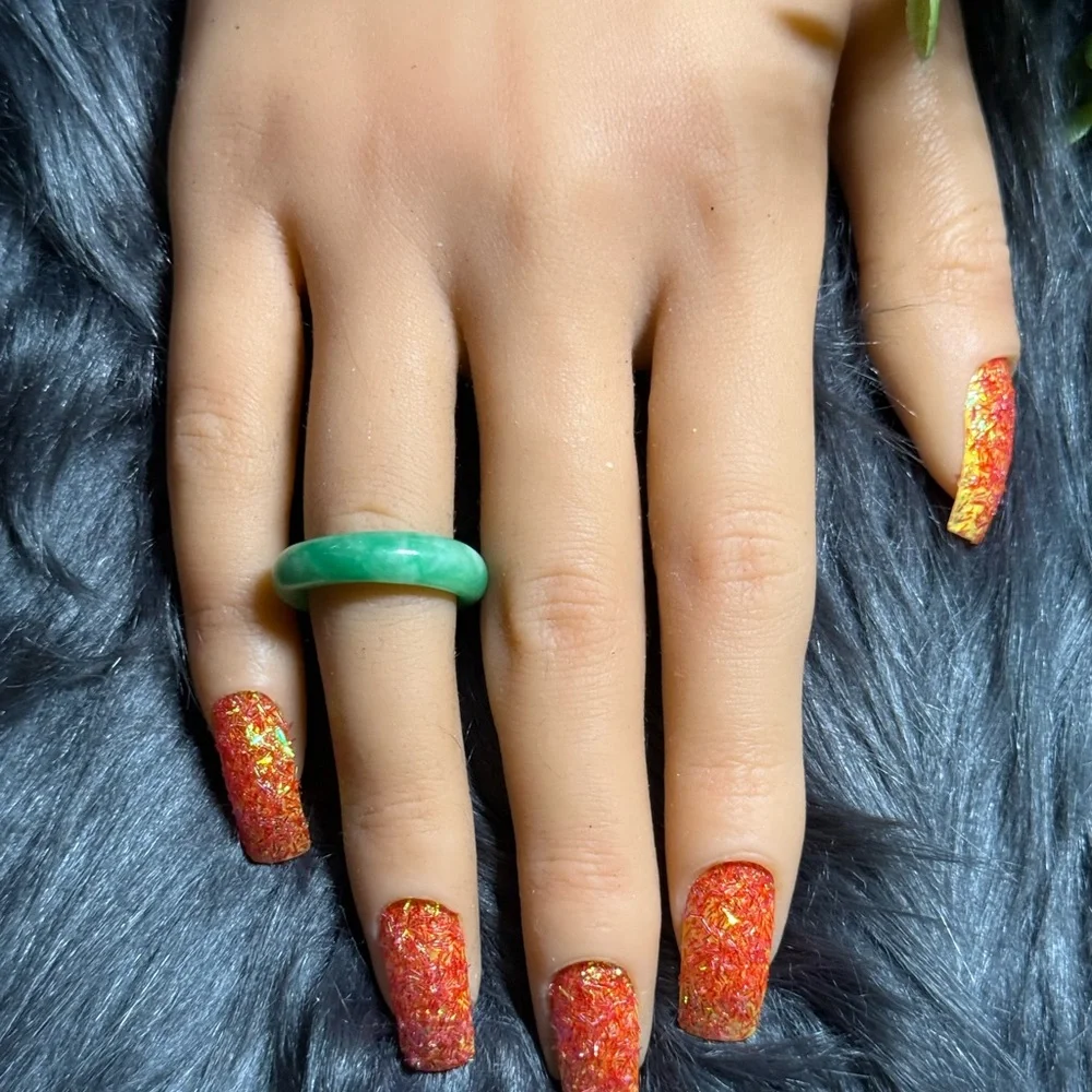 Green Jade-Style - Polished‎ Green Resin Ring